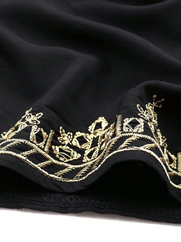 Robe Caftan brodée noire pour femmes, tenues de couverture – Image 10