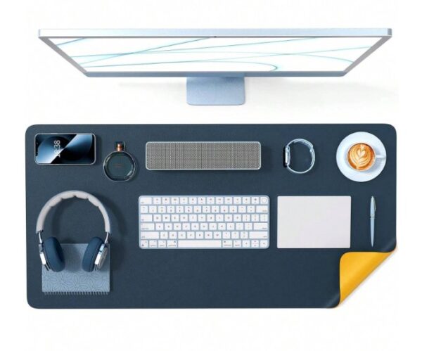 Tapis de souris, Protecteur de sous-main de bureau en cuir PU, tapis de table léger, – Image 2