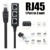 Répartiteur de câble Ethernet RJ45, adaptateur de port 1 mâle à 3 femelles