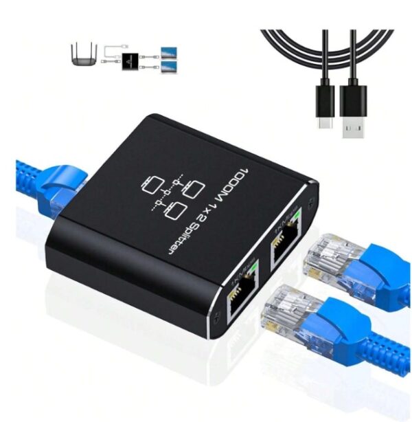Répartiteur Ethernet 1 à 2 haute vitesse 1000 Mbps