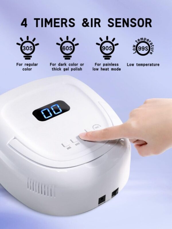 Lampe à ongles LED UV rechargeable sans fil portable haute puissance 60 W, avec 42 perles lumineuses – Image 12