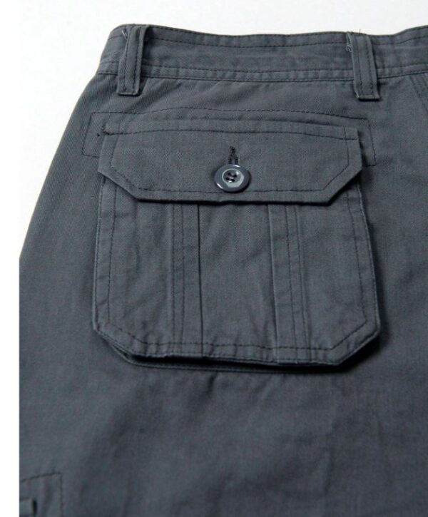 Pantalon cargo latéral avec poche à rabat pour hommes sans ceinture - Image 4