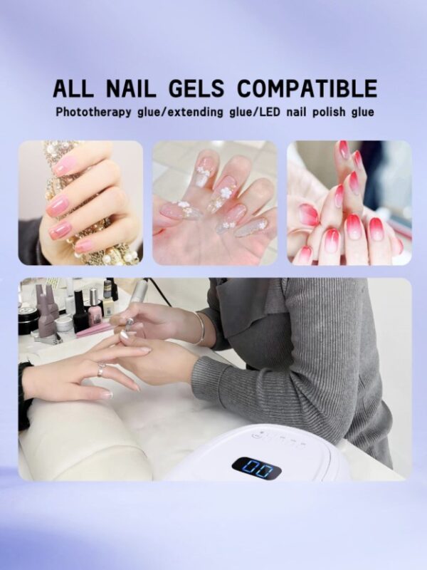 Lampe à ongles LED UV rechargeable sans fil portable haute puissance 60 W, avec 42 perles lumineuses – Image 7