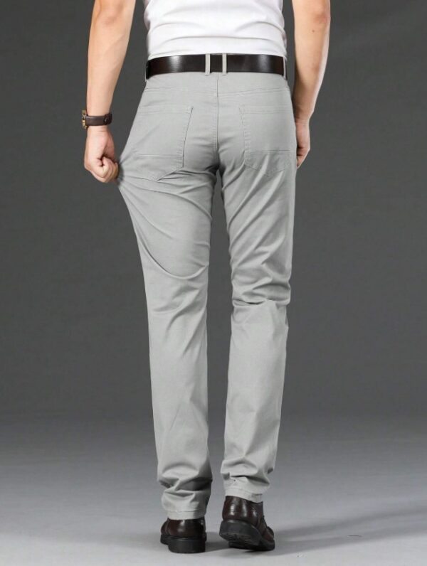 Pantalon décontracté de couleur unie pour hommes avec poches diagonales - Image 7