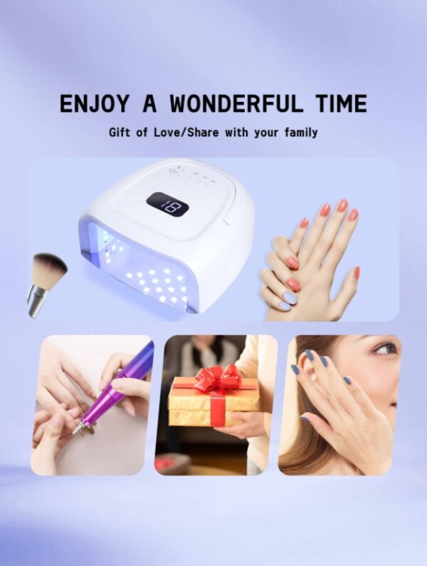 Lampe à ongles LED UV rechargeable sans fil portable haute puissance 60 W, avec 42 perles lumineuses – Image 10