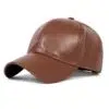 Casquette de baseball en cuir PU pour hommes
