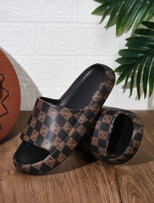 Babouches à carreaux rétro imprimées à la mode pour hommes – Image 6