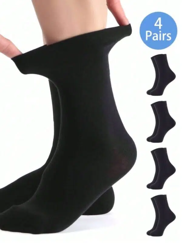 4 paires de chaussettes mi-mollet noires