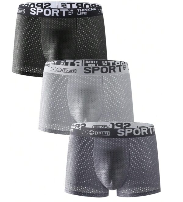 Boxer 3 pièces avec bande de lettres pour hommes