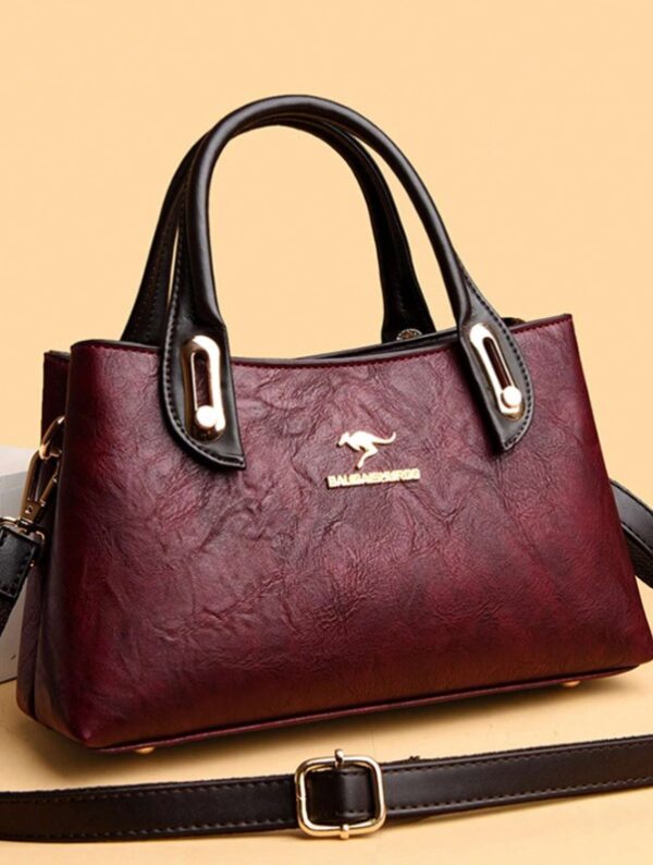 Sac à main en cuir souple de grande capacité à la mode – Image 12