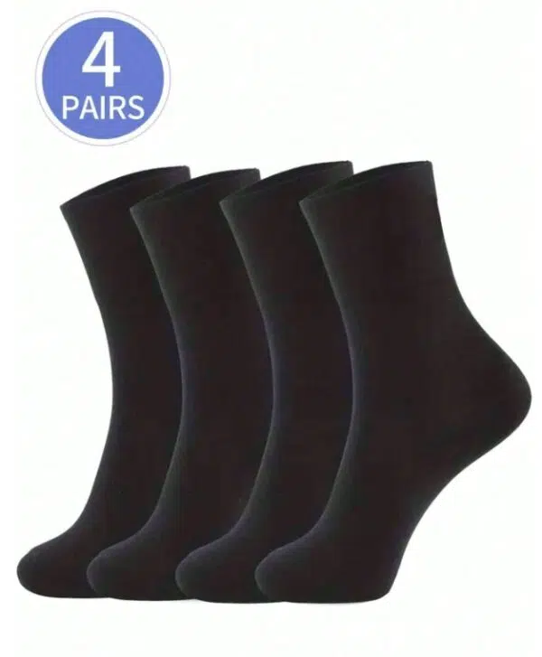 4 paires de chaussettes mi-mollet noires – Image 3