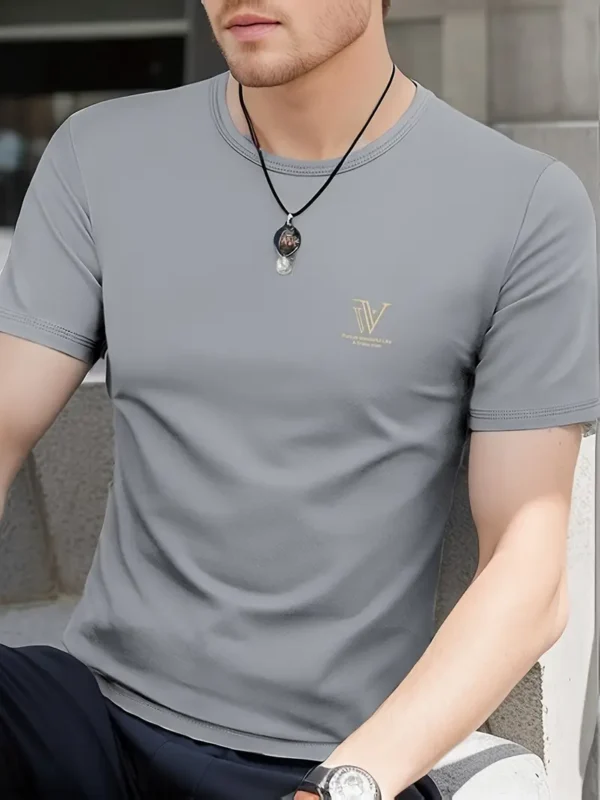 T-shirt d'été confortable en tricot pour homme – Image 3