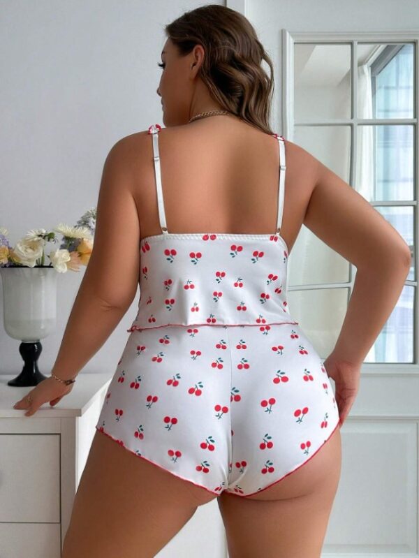 Ensemble de lingerie à volants décoré de nœud papillon grande taille – Image 3