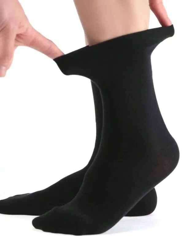 4 paires de chaussettes mi-mollet noires – Image 4