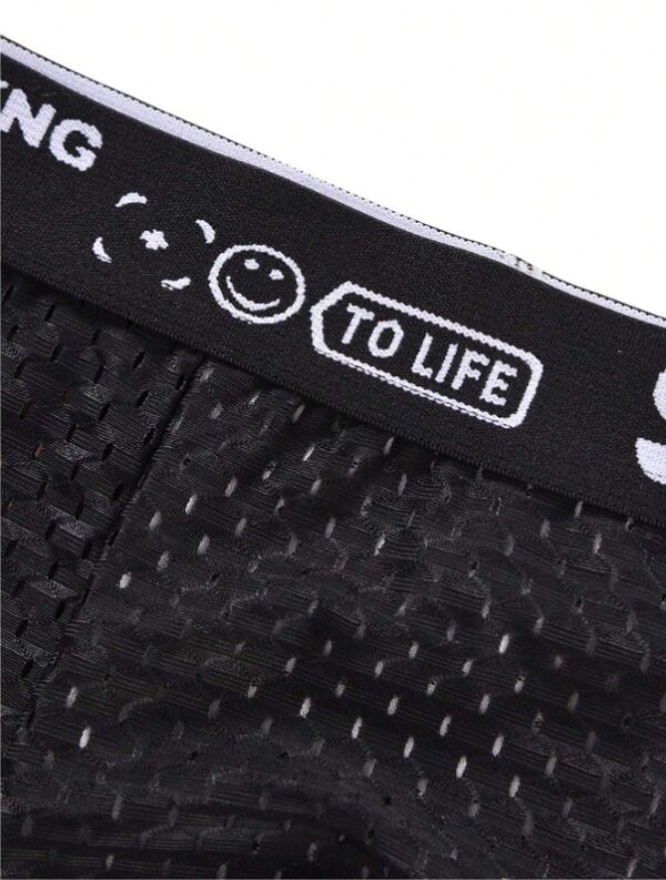 Boxer 3 pièces avec bande de lettres pour hommes – Image 5
