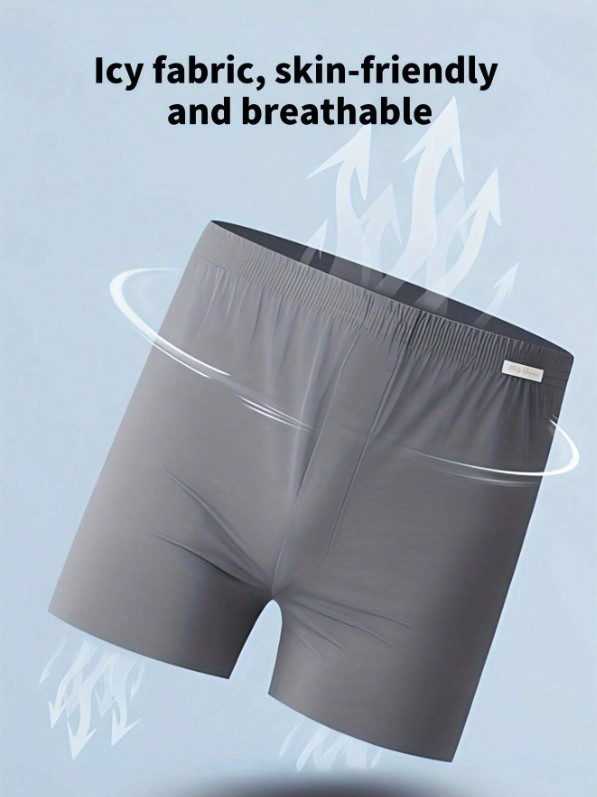 Boxer en soie glacée pour hommes, sous-vêtements amples et confortables 6 Boxer en soie glacée pour hommes, sous-vêtements amples et confortables – Image 5