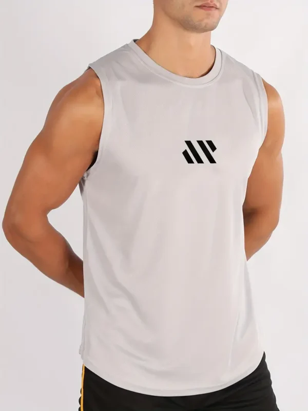 Débardeur sans manches décontracté pour homme, coupe slim, fitness, gym, course à pied, été – Image 5
