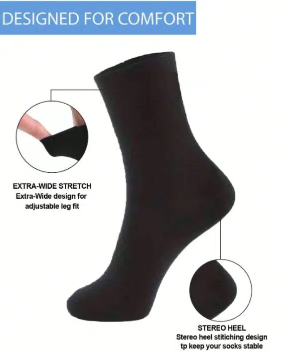 4 paires de chaussettes mi-mollet noires – Image 7