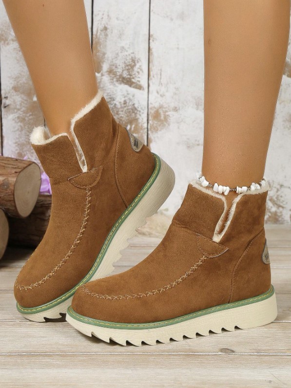 Bottines de neige courtes et plates décontractées pour femmes 9 Bottines de neige courtes et plates décontractées pour femmes – Image 8