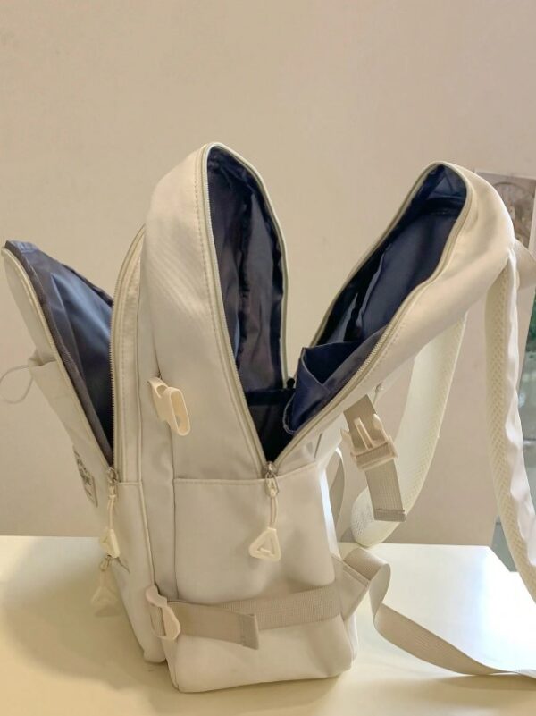 Sac à dos simple à fermeture à glissière en nylon unisexe – Image 11