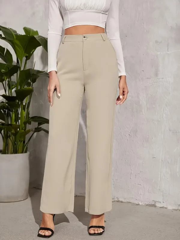 Pantalon droit de couleur unie, pantalon taille haute élégant pour le printemps et l'été, vêtements pour femmes