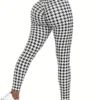 Leggings de sport à imprimé pied-de-poule Leggings de sport à imprimé pied-de-poule, pantalon moulant élastique taille haute 9 août 2024 Kotazando