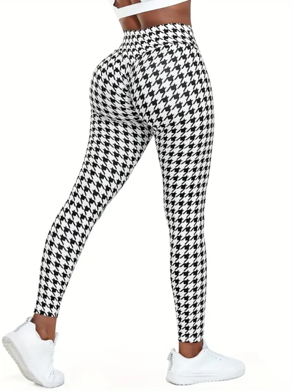 Leggings de sport à imprimé pied-de-poule Leggings de sport à imprimé pied-de-poule, pantalon moulant élastique taille haute 9 août 2024 Kotazando