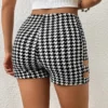 Short skinny imprimé pied-de-poule Short skinny imprimé pied-de-poule, short taille haute élastique élégant découpé 26 décembre 2024 Kotazando