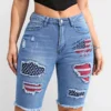 Jean brodé drapeau américain vieilli pour femme Short Bermuda en jean taille haute pour femme avec imprimé drapeau américain août 11, 2024 Kotazando