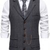 Gilet pour homme avec chaîne décorative pour le quotidien Gilet en tweed de laine à chevrons pour homme, revers rétro, décoration en chaîne de cheval août 18, 2024 Kotazando