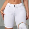 Short Bermuda élégant en stretch blanc uni pour femme avec double boutonnage et poignets roulés Short Bermuda élégant en stretch blanc uni pour femme avec double boutonnage et poignets roulés, coupe confortable à la mode août 11, 2024 Kotazando