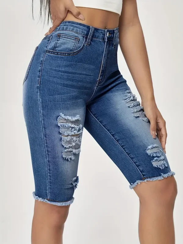 Short en jean déchiré longueur genou pour femme grande taille Short en jean déchiré longueur genou pour femme grande taille, style urbain, short en jean Bermuda 12 août 2024 Kotazando