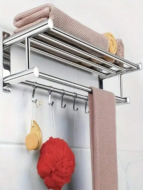1 porte-serviettes mural en acier inoxydable de 40 cm, accessoires de salle de bain modernes sans perforation