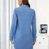 Robe chemise en jean unie élégante pour femme Robe chemise en jean unie élégante pour femme, manches longues, boutonnée sur le devant, ourlet effiloché, robe décontractée en jean août 14, 2024 Kotazando