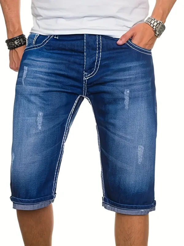 Short en jean décontracté à jambe droite pour homme Short en jean décontracté à jambe droite pour homme, pantalon longueur genou avec poches, style urbain d'été 16 août 2024 Kotazando