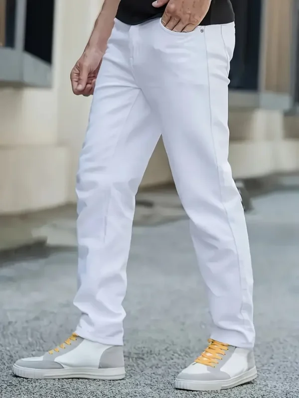 Pantalon en jean coupe droite pour homme, design classique pour homme