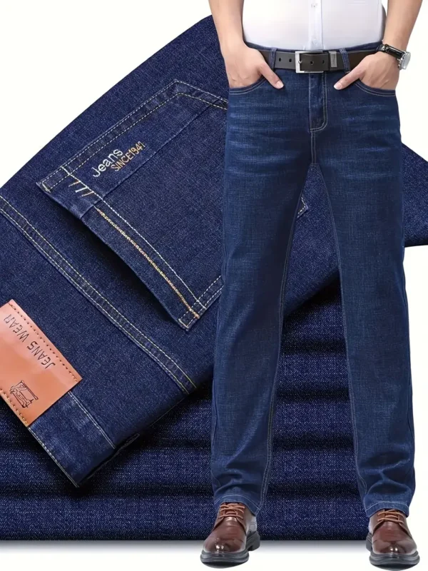 Pantalon en jean uni pour homme avec poches Pantalon en jean uni pour homme avec poches, jean décontracté en mélange de coton pour activités de plein air estivales 17 août 2024 Kotazando