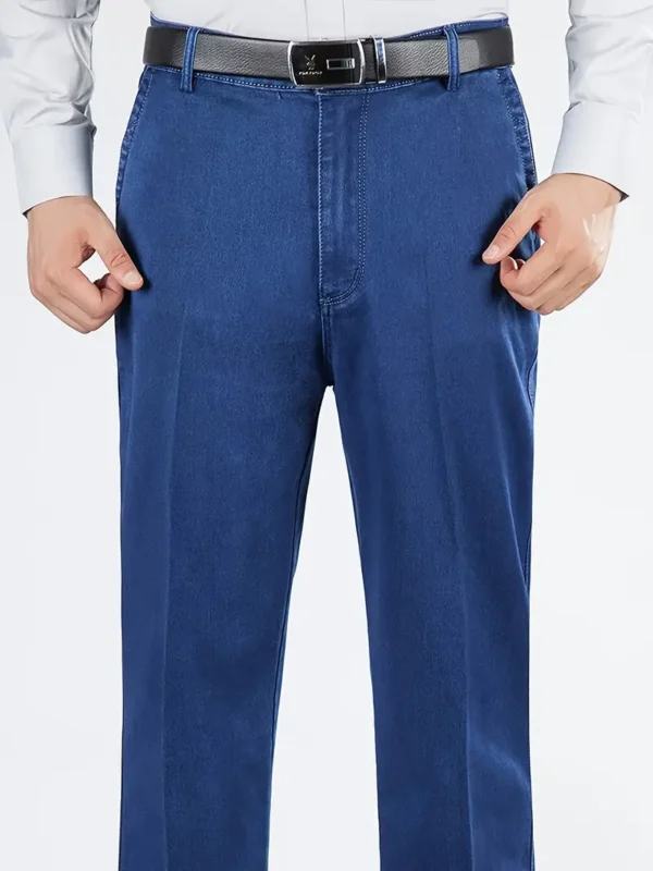 Pantalon en denim uni pour homme avec poches Pantalon en denim uni pour homme avec poches, jean décontracté en mélange de coton pour activités de plein air estivales 17 août 2024 Kotazando