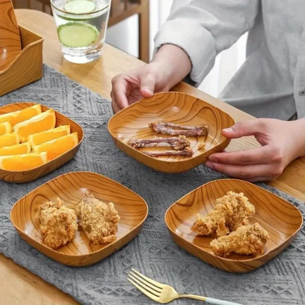 Lot de 4 assiettes de service imitation bois Lot de 4 assiettes de service imitation bois, Parfait pour les collations, les fruits secs, les desserts et les pique-niques en plein air 24 août 2024 Kotazando