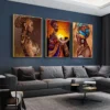 Lot de 3 toiles murales de 50 x 70 cm représentant une femme africaine Lot de 3 toiles murales de 50 x 70 cm représentant une femme africaine, belle peinture murale noire, art mural moderne 25 août 2024 Kotazando