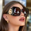 Lunettes de soleil carrées de grande taille pour femmes Lunettes de soleil carrées de grande taille pour femmes, marque vintage, design tendance, antireflet, pour vacances août 28, 2024 Kotazando