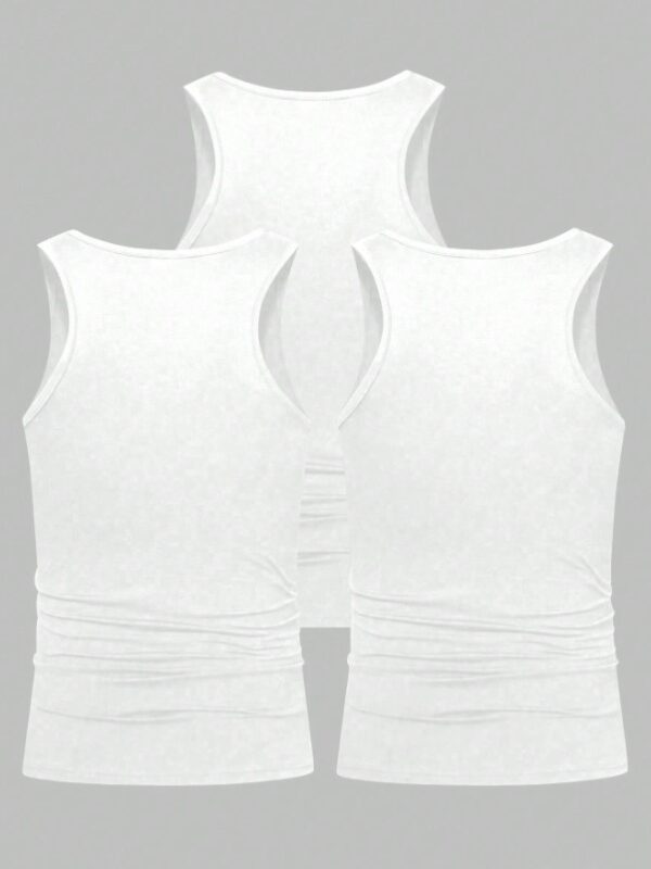 3 pièces de singlet à col rond pour homme – Image 3