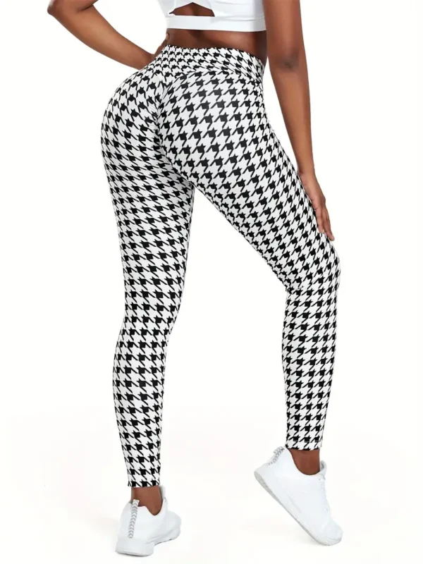 Leggings de sport à imprimé pied-de-poule Leggings de sport à imprimé pied-de-poule, pantalon moulant élastique taille haute 9 août 2024 Kotazando