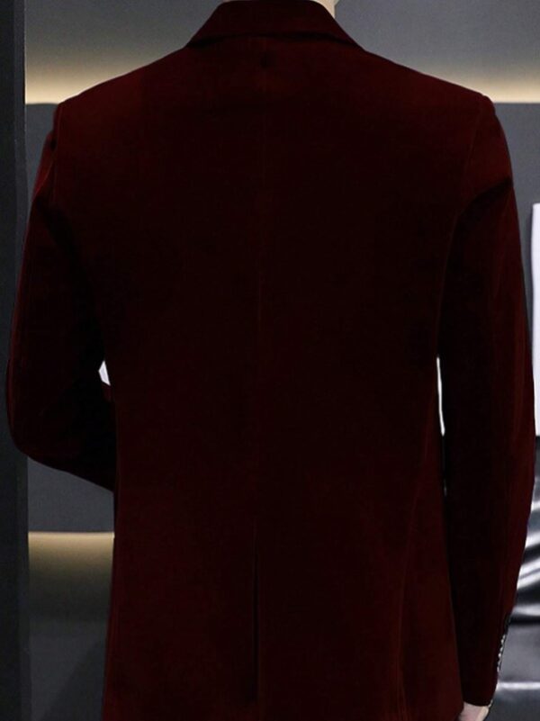 Blazer à bouton unique et col à revers pour homme – Image 3