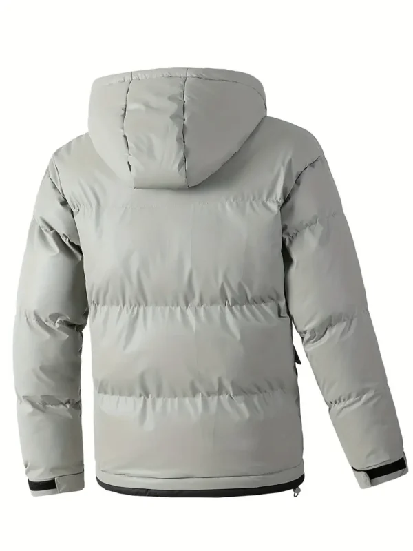 Jacket matelassée décontractée pour homme avec capuche - Doublure en polaire polyester - Image 3