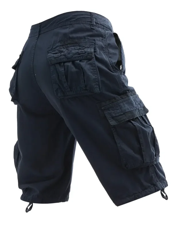 Short cargo ample en coton pour homme, coupe décontractée, avec poches latérales, pour les loisirs en plein air et le travail en été – Image 3