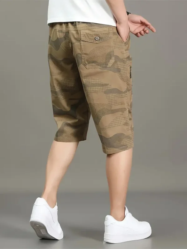 Short cargo ample à taille élastique avec poches latérales pour homme Short cargo ample à taille élastique avec poches latérales pour homme, motif camouflage décontracté, pour les loisirs en plein air et le travail en été 15 août 2024 Kotazando