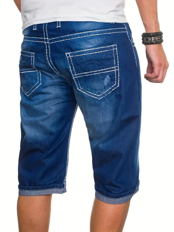 Short en jean décontracté à jambe droite pour homme Short en jean décontracté à jambe droite pour homme, pantalon longueur genou avec poches, style urbain d'été 16 août 2024 Kotazando