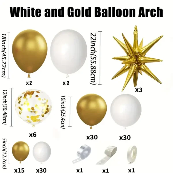 Kit de 121 ballons blancs et dorés avec guirlande en forme d'arche et ballons en aluminium en forme d'étoile Kit de 121 ballons blancs et dorés avec guirlande en forme d'arche et ballons en aluminium en forme d'étoile 24 août 2024 Kotazando