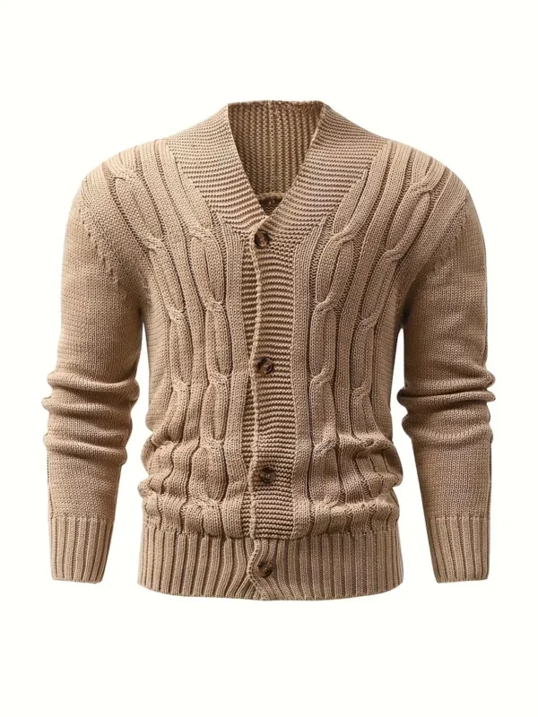 Cardigan boutonné à manches longues en tricot côtelé uni pour homme Cardigan boutonné à manches longues en tricot côtelé uni pour homme, hauts confortables chics et tendance pour l'automne et l'hiver, vêtements de loisirs en plein air 27 août 2024 Kotazando